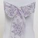 5 pcs 6" x 108" French Toile Floral Design Polyester Chair Sashes - White SASH_PLY_FLORFT_LAV