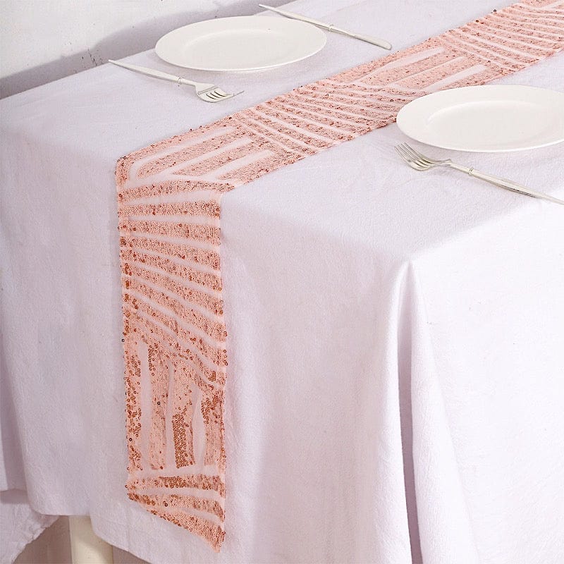 5 pcs 6" x 88" Geometric Diamond Glitz Sequin Chair Sashes