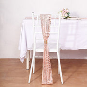 5 pcs 6" x 88" Geometric Diamond Glitz Sequin Chair Sashes