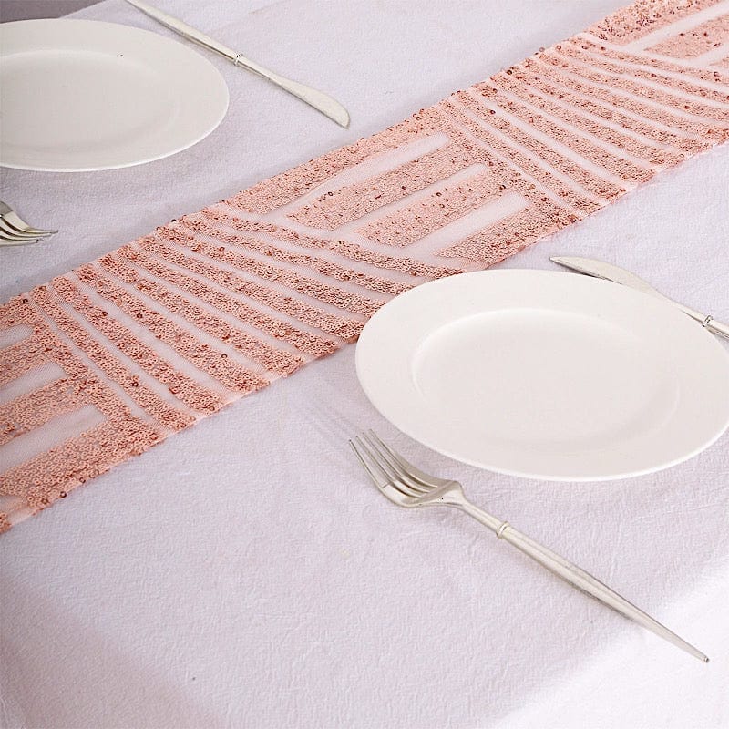 5 pcs 6" x 88" Geometric Diamond Glitz Sequin Chair Sashes