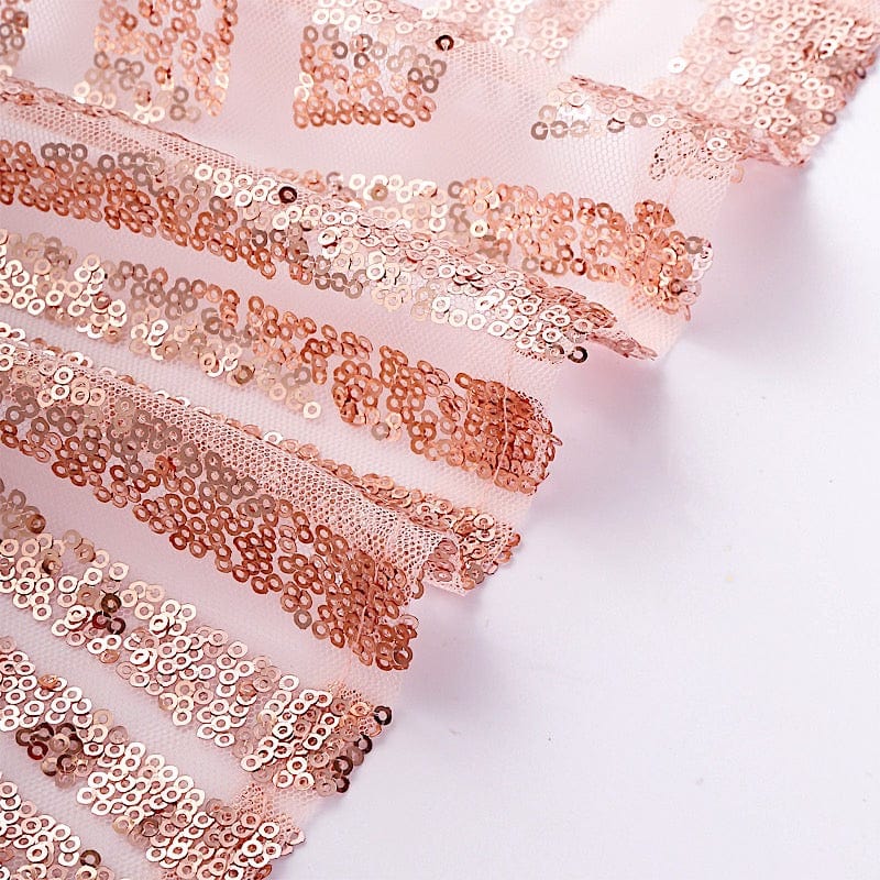 5 pcs 6" x 88" Geometric Diamond Glitz Sequin Chair Sashes