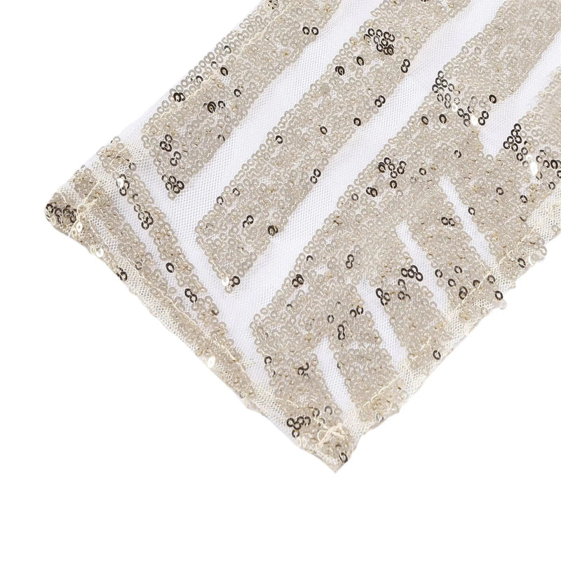 5 pcs 6" x 88" Geometric Diamond Glitz Sequin Chair Sashes