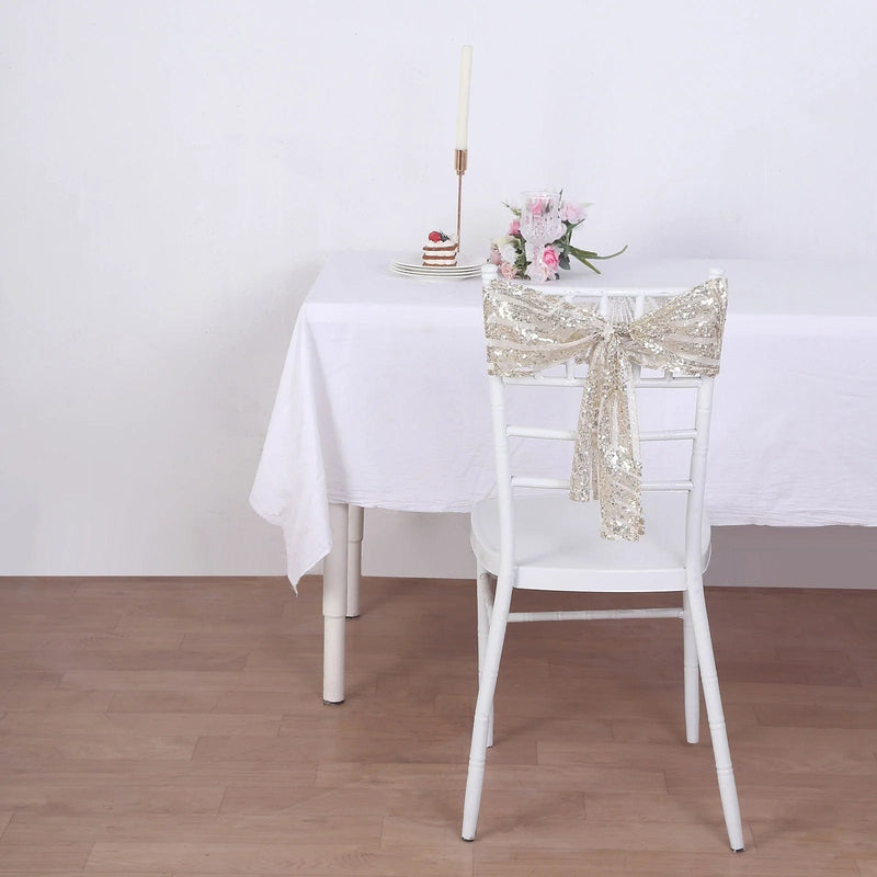 5 pcs 6" x 88" Geometric Diamond Glitz Sequin Chair Sashes