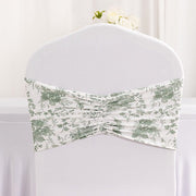 5 pcs Ruffled Spandex Chair Sashes Floral Style