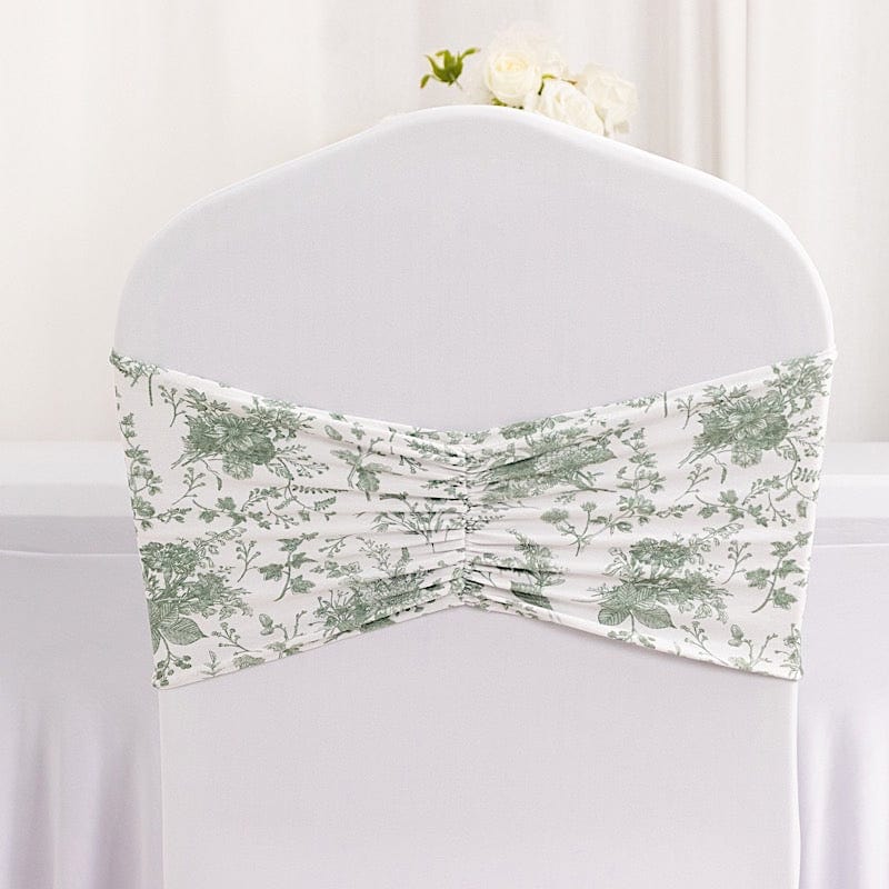5 pcs Ruffled Spandex Chair Sashes Floral Style