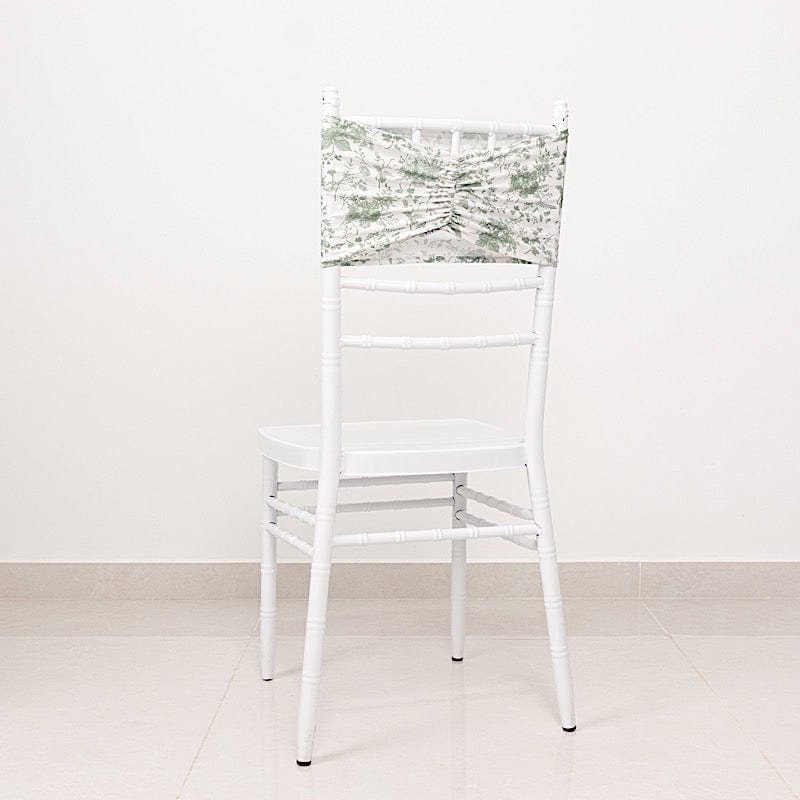 5 pcs Ruffled Spandex Chair Sashes Floral Style