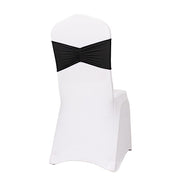 5 pcs Ruffled Spandex Chair Sashes SASH_SPX_W_BLK