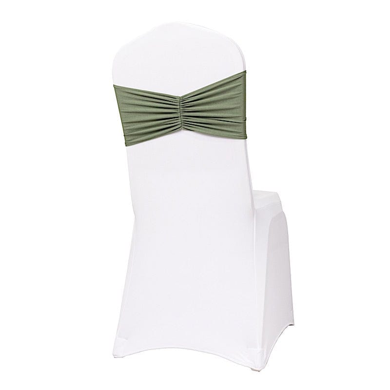 5 pcs Ruffled Spandex Chair Sashes SASH_SPX_W_DSG