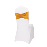 5 pcs Ruffled Spandex Chair Sashes SASH_SPX_W_GOLD