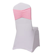 5 pcs Ruffled Spandex Chair Sashes SASH_SPX_W_PINK