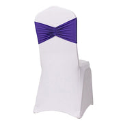 5 pcs Ruffled Spandex Chair Sashes SASH_SPX_W_PURP