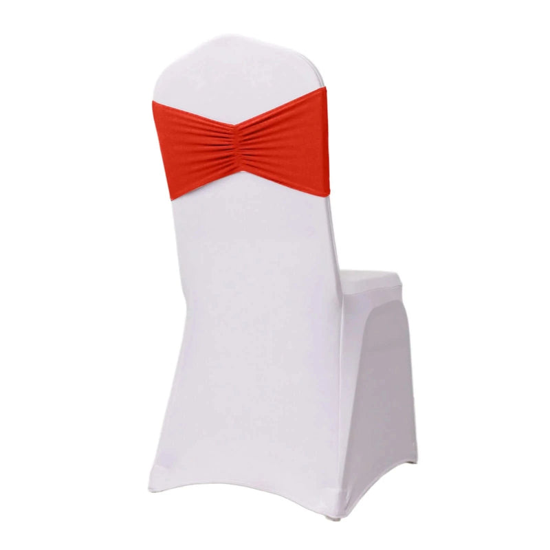 5 pcs Ruffled Spandex Chair Sashes SASH_SPX_W_RED