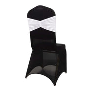 5 pcs Ruffled Spandex Chair Sashes SASH_SPX_W_WHT