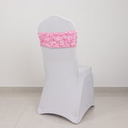 5 pcs Satin Rosette Fitted Spandex Chair Sashes