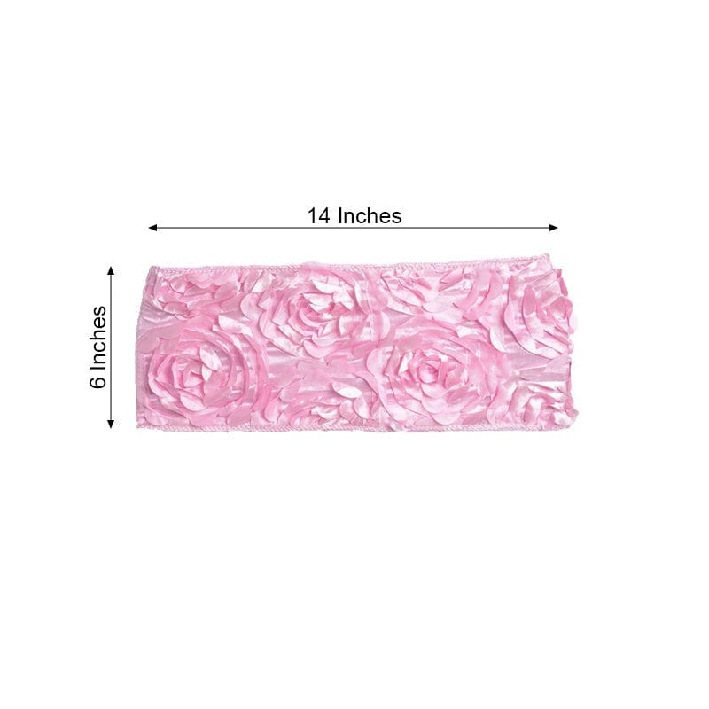 5 pcs Satin Rosette Fitted Spandex Chair Sashes