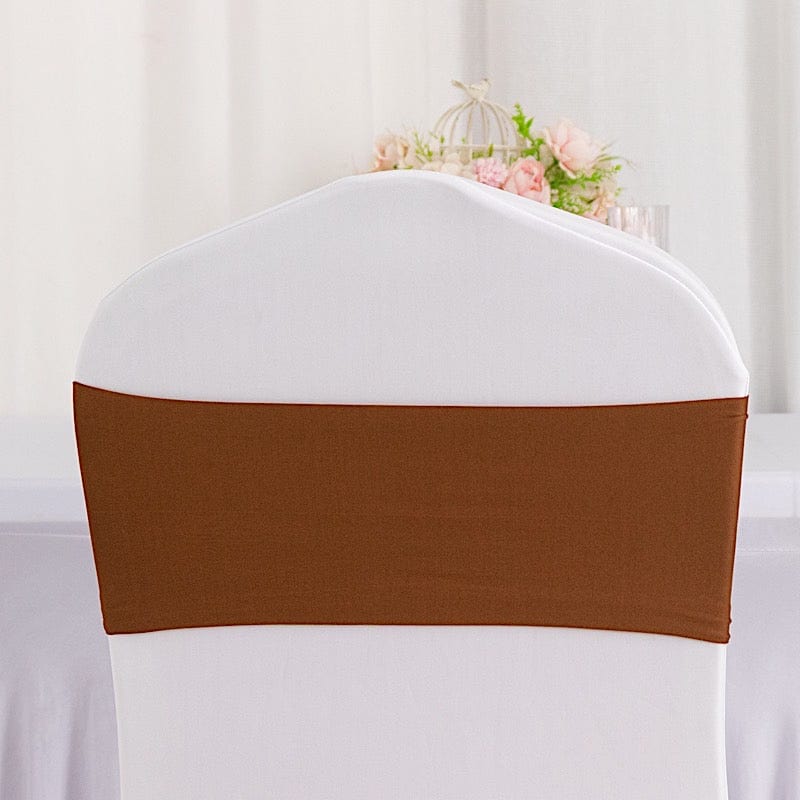 5 pcs Spandex Chair Sashes SASHP_SPX_BRN