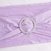5 pcs Spandex Chair Sashes with Silver Round Buckle Brooches