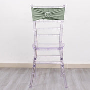 5 pcs Spandex Chair Sashes with Silver Round Buckle Brooches