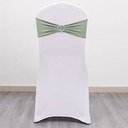 5 pcs Spandex Chair Sashes with Silver Round Buckle Brooches