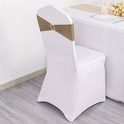 5 pcs Spandex Chair Sashes with Silver Round Buckle Brooches