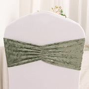 5 pcs Velvet Ruffled Stretchable Chair Sashes
