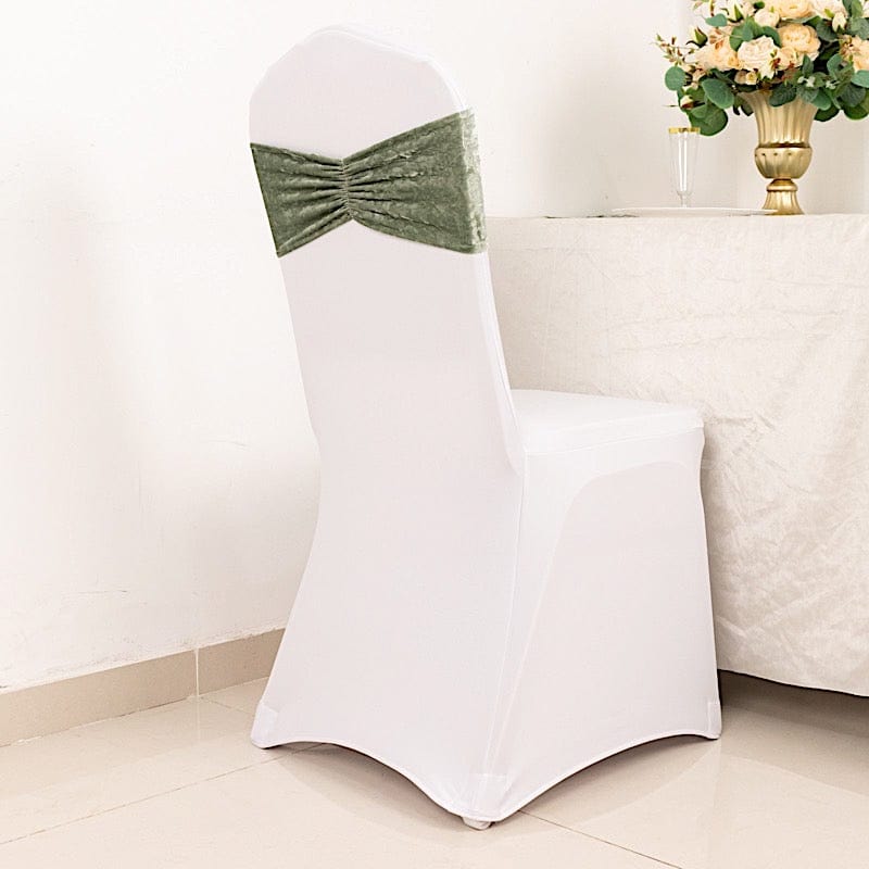 5 pcs Velvet Ruffled Stretchable Chair Sashes