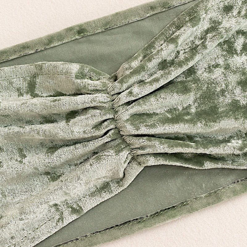 5 pcs Velvet Ruffled Stretchable Chair Sashes