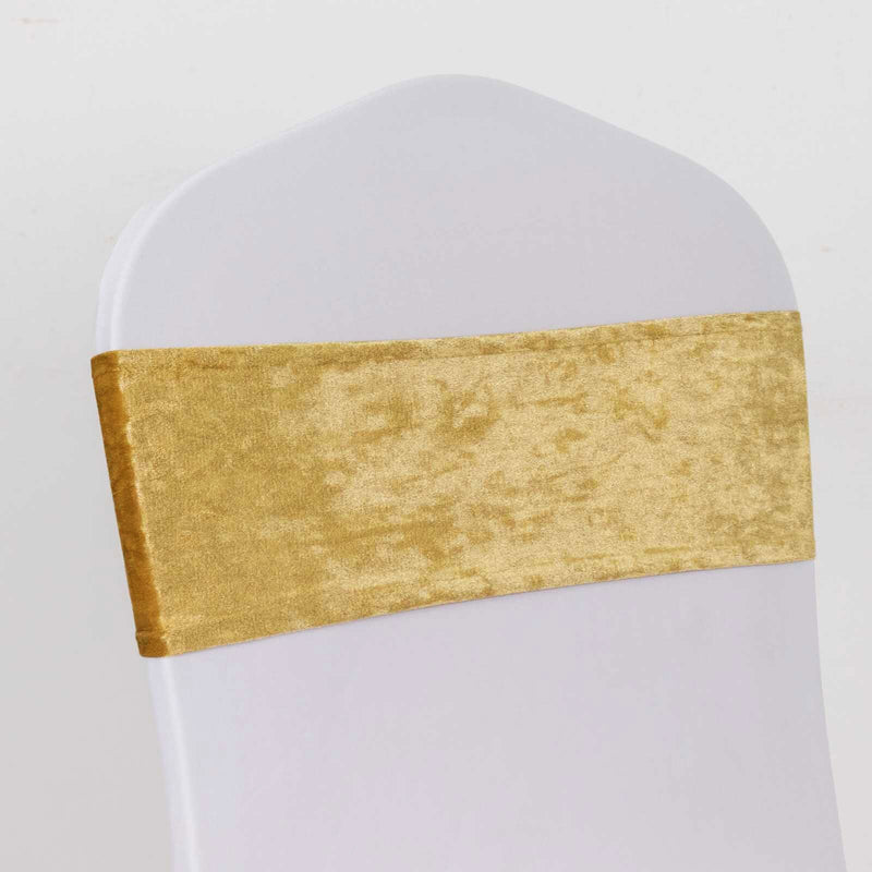 5 pcs Velvet Ruffled Stretchable Chair Sashes