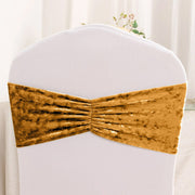 5 pcs Velvet Ruffled Stretchable Chair Sashes