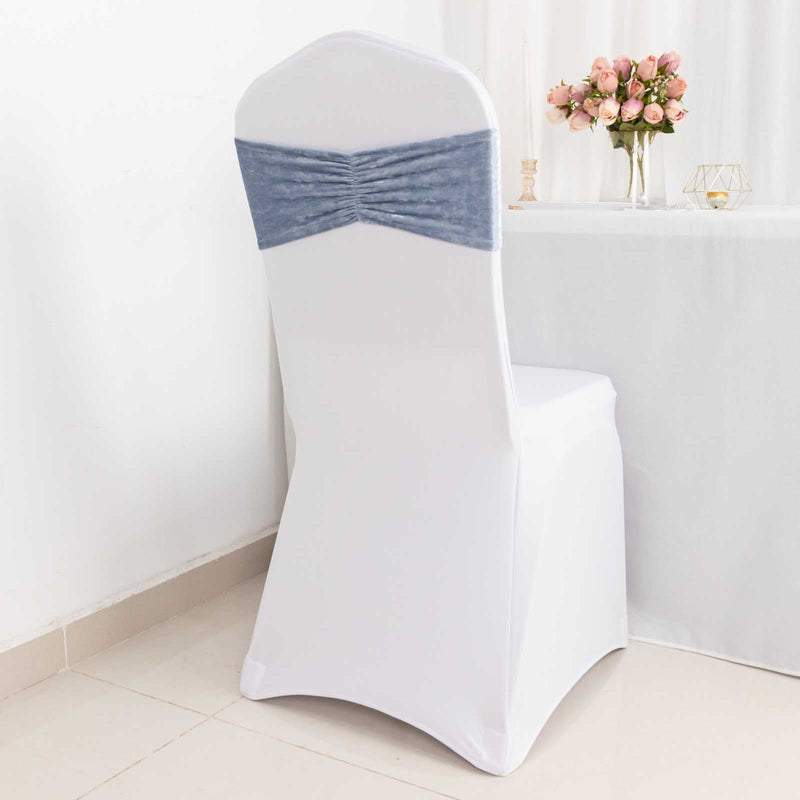5 pcs Velvet Ruffled Stretchable Chair Sashes