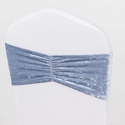 5 pcs Velvet Ruffled Stretchable Chair Sashes