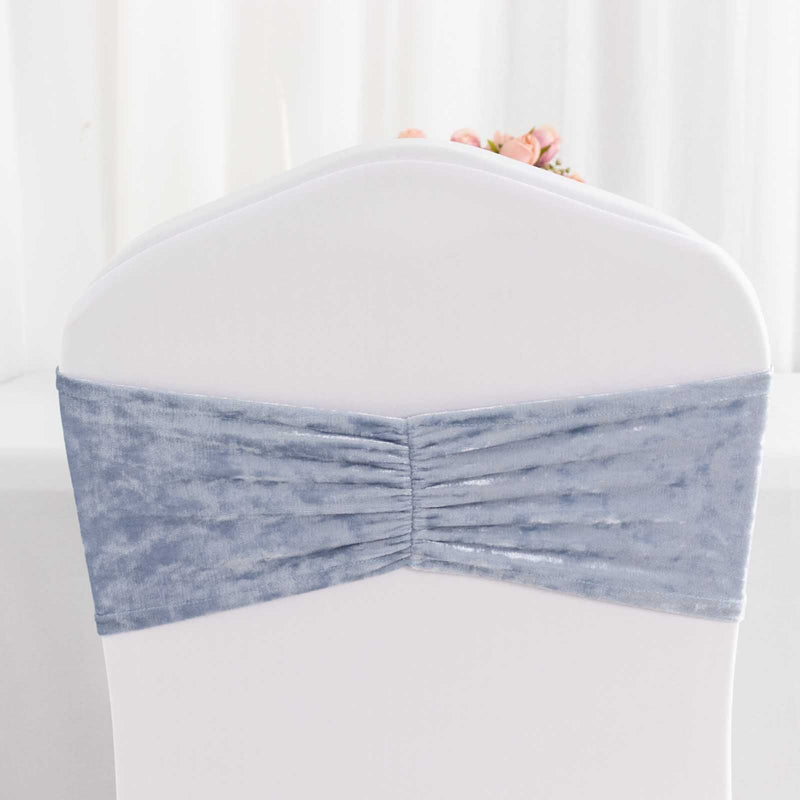 5 pcs Velvet Ruffled Stretchable Chair Sashes