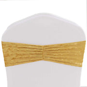 5 pcs Velvet Ruffled Stretchable Chair Sashes SASH_VEL01_CHMP