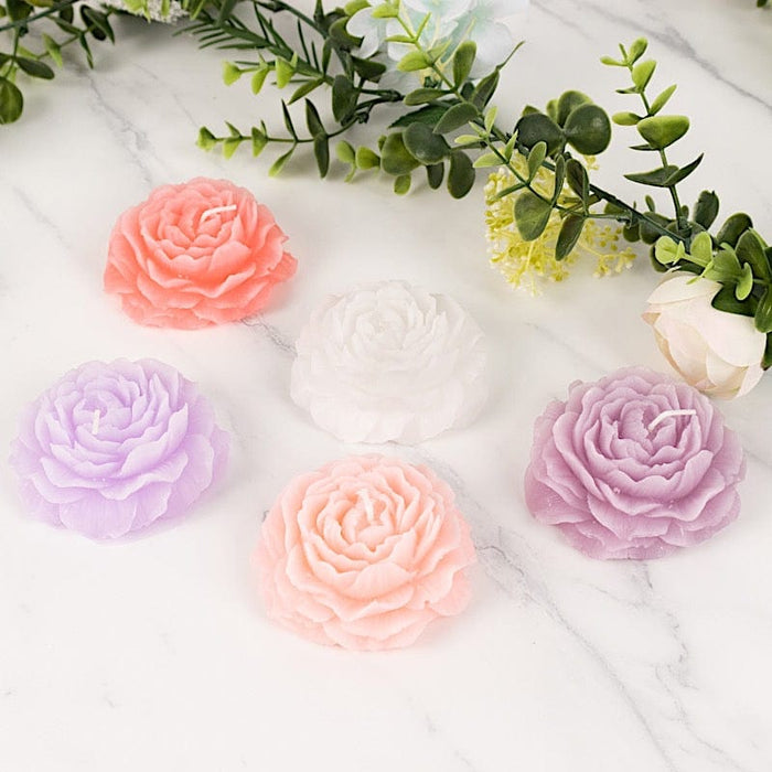 5 Peony Flower Scented Candles