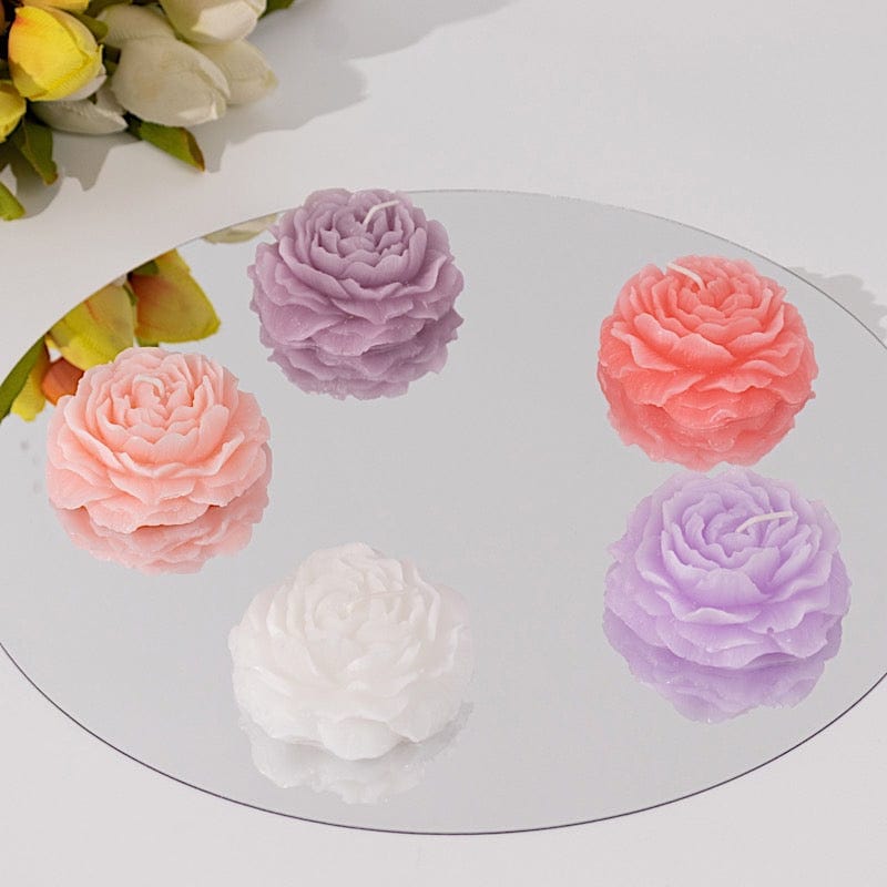 5 Peony Flower Scented Candles