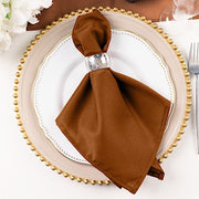 5 Polyester Dinner Table Napkins 20" x 20" NAP_PLY_BRN