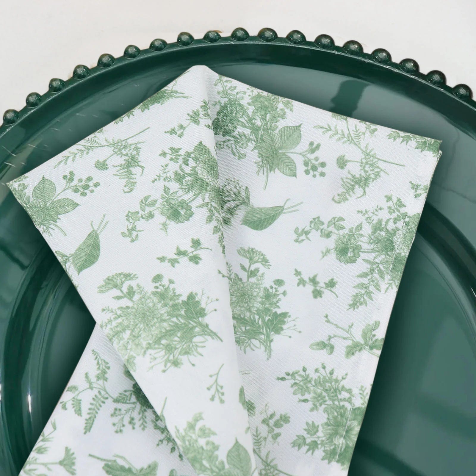 5 Polyester Floral Polyester Napkins - Dusty Sage Green NAP_PLY_FLOR_DSG