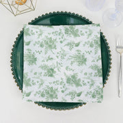 5 Polyester Floral Polyester Napkins - Dusty Sage Green NAP_PLY_FLOR_DSG