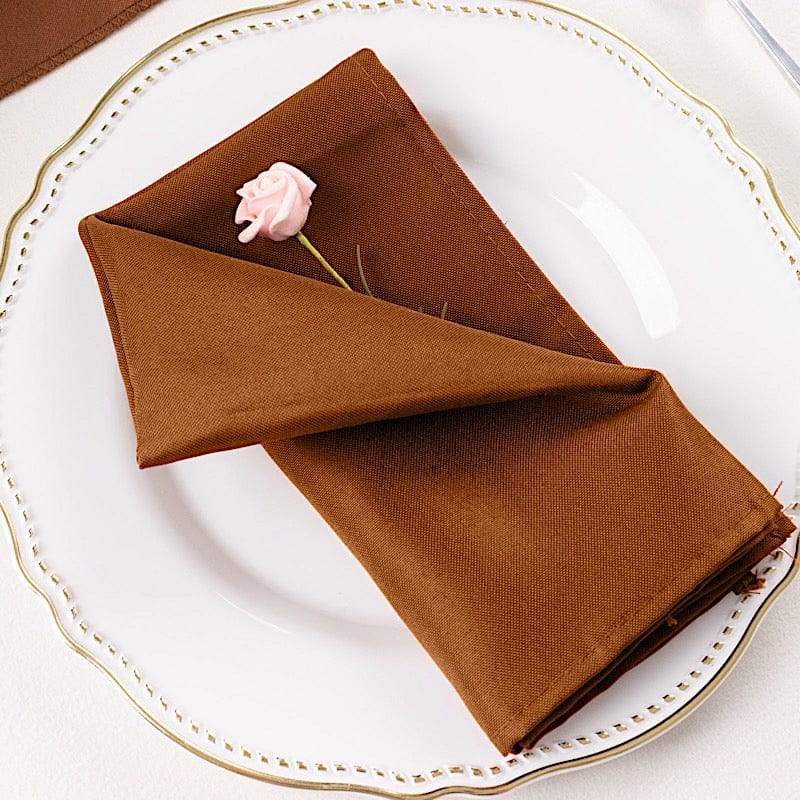 5 Polyester Table Napkins 17" x 17" NAP_OSC_BRN