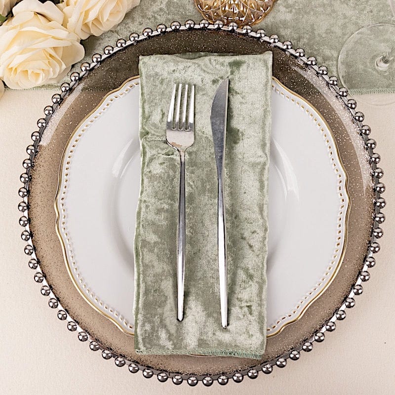5 Premium 20" x 20" Crushed Velvet Dinner Table Napkins