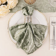 5 Premium 20" x 20" Crushed Velvet Dinner Table Napkins