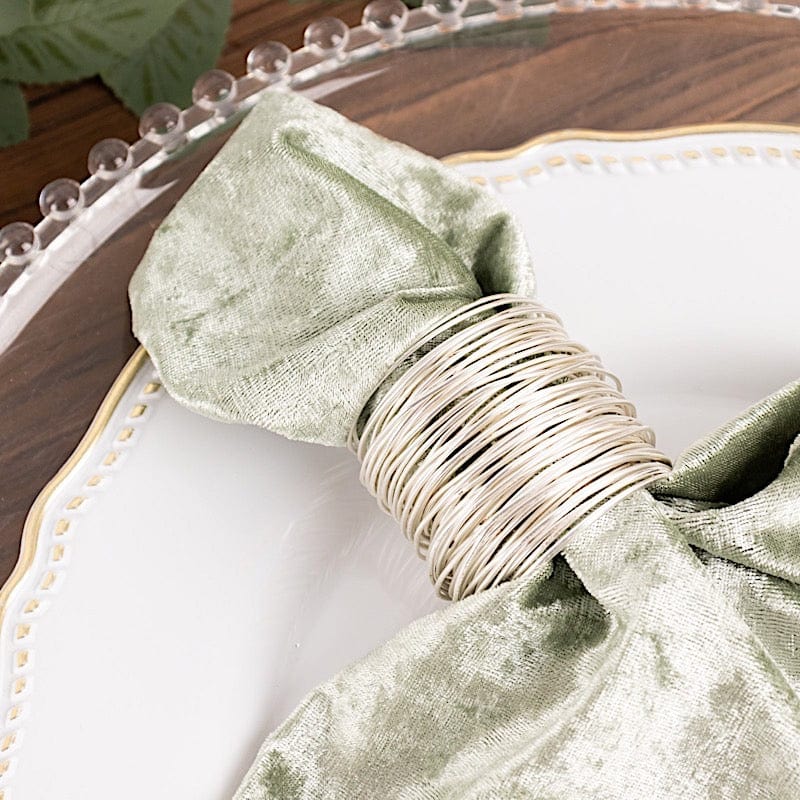 5 Premium 20" x 20" Crushed Velvet Dinner Table Napkins