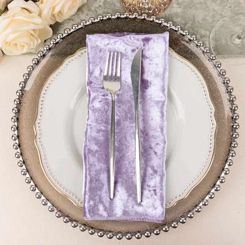 5 Premium 20" x 20" Crushed Velvet Dinner Table Napkins