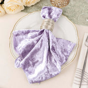 5 Premium 20" x 20" Crushed Velvet Dinner Table Napkins