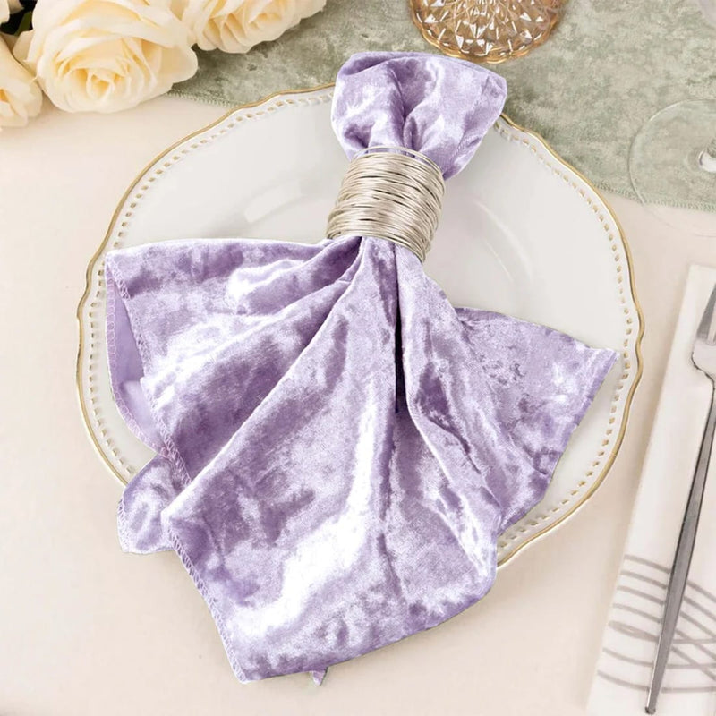 5 Premium 20" x 20" Crushed Velvet Dinner Table Napkins