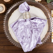 5 Premium 20" x 20" Crushed Velvet Dinner Table Napkins