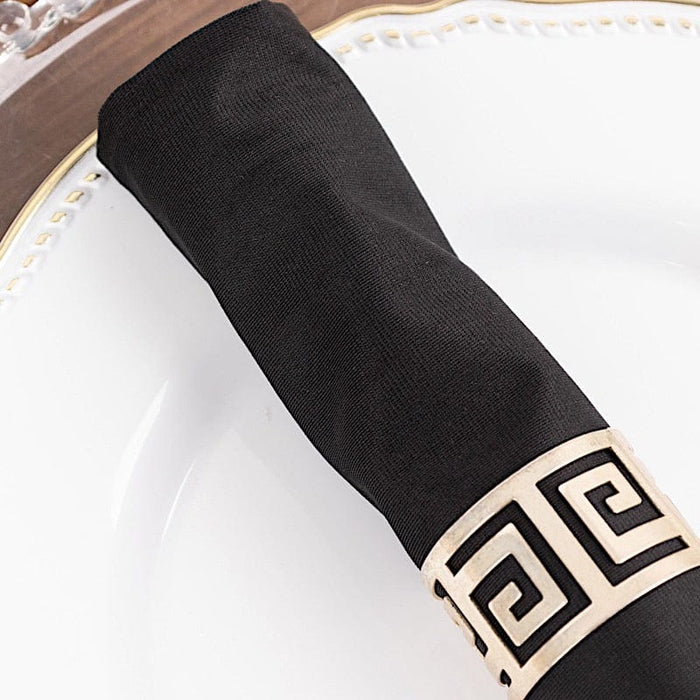 5 Premium 20 x 20 Scuba Polyester Dinner Table Napkins Black