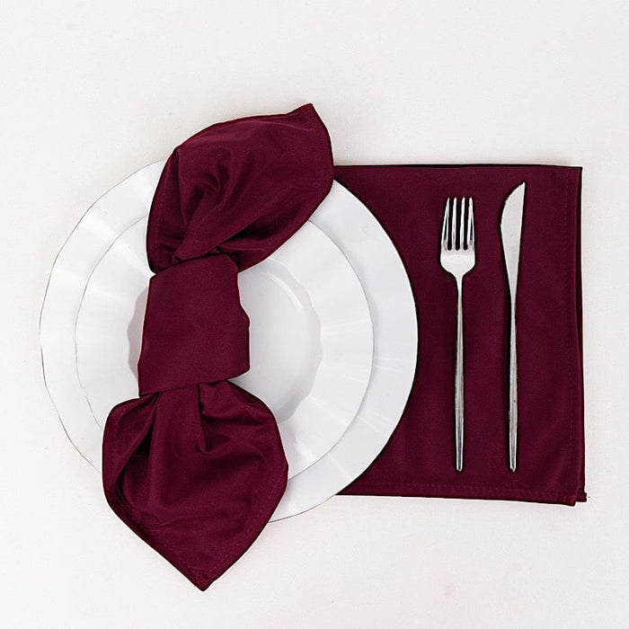 5 Premium 20" x 20" Scuba Polyester Dinner Table Napkins