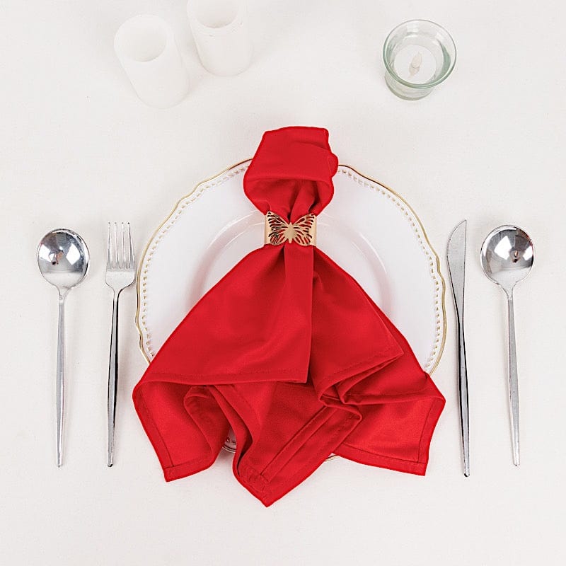 5 Premium 20" x 20" Scuba Polyester Dinner Table Napkins