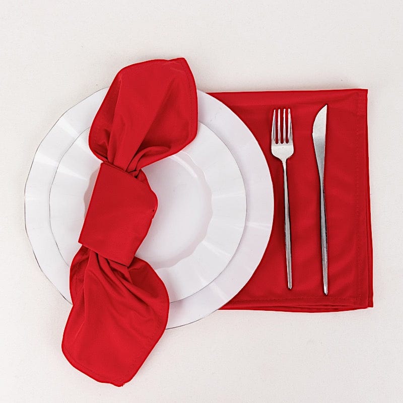 5 Premium 20" x 20" Scuba Polyester Dinner Table Napkins